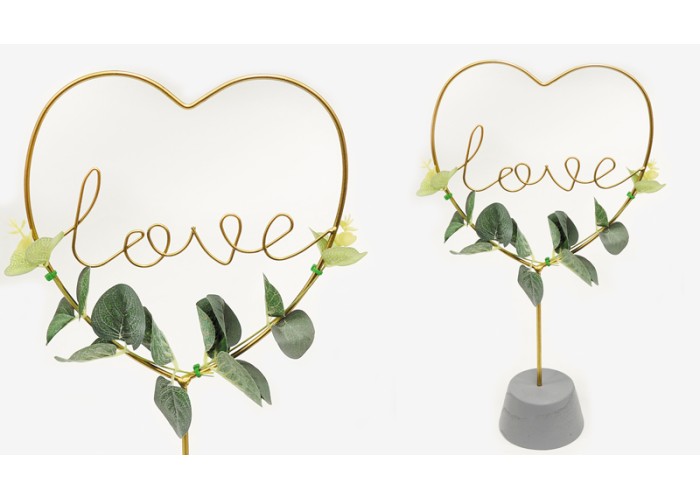 ΜΕΤΑΛΛΙΚΟ ΣΤΑΝΤ ΚΑΡΔΙΑ LOVE 39.5cm BS19-127A 0621351 ΜΕΤΑΛΛΙΚΟ ΣΤΑΝΤ ΚΑΡΔΙΑ LOVE 39.5cm BS19-127A 0621351