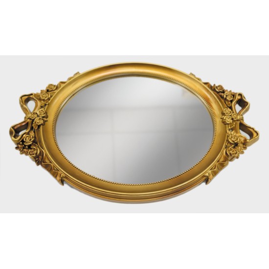 ΔΙΣΚΟΣ ΚΑΘΡΕΠΤΗΣ ΧΡΥΣΟ ΟΒΑΛ ΒΙΝΤΑΖ 38cm x 25cm F03-1 0621374