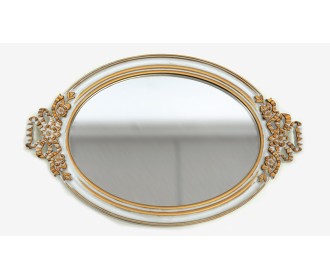 ΔΙΣΚΟΣ ΚΑΘΡΕΠΤΗΣ ΛΕΥΚΟ-ΧΡΥΣΟ 39cm x 25cm Q1802 0621400 ΔΙΣΚΟΣ ΚΑΘΡΕΠΤΗΣ ΛΕΥΚΟ-ΧΡΥΣΟ 39cm x 25cm Q1802 0621400