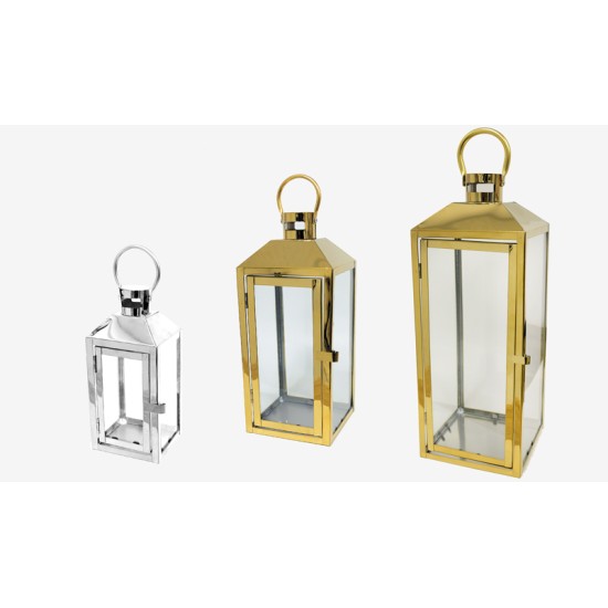 ΜΕΤΑΛΛΙΚΟ ΦΑΝΑΡΙ ΟΡΘΟΓΩΝΙΟ 50cm ΣΕΤ/3 2O18-11 0621439
