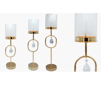 ΜΕΤΑΛΛΙΚΟ ΚΗΡΟΠΗΓΙΟ ΜΕ ΓΥΑΛΙ ΚΑΙ ΚΡΥΣΤΑΛΛΟ 56cm 0621573 ΜΕΤΑΛΛΙΚΟ ΚΗΡΟΠΗΓΙΟ ΜΕ ΓΥΑΛΙ ΚΑΙ ΚΡΥΣΤΑΛΛΟ 56cm 0621573