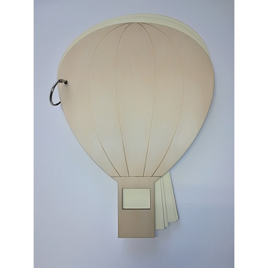 Bιβλίο Ευχών Αερόστατο 30cm 15φύλλα ( 30 σελίδες) + διακοσμητικό όνομα + Κάνε μια ευχή