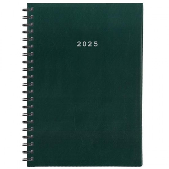 Next ημερολόγιο 2025 basic ημερήσιο σπιράλ πράσινο 14x21εκ.
