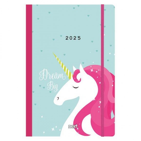 Next ημερολόγιο 2025 Trends ημερήσιο flexi με λάστιχο 12x17εκ. Unicorn