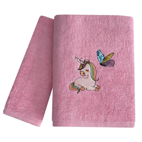 Σετ παιδικές πετσέτες Fairy Unicorn 100% βαμβάκι πεννιε 480gsm