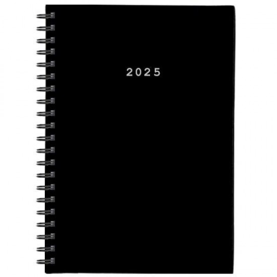 Next ημερολόγιο 2025 basic ημερήσιο σπιράλ μαύρο 12x17εκ.