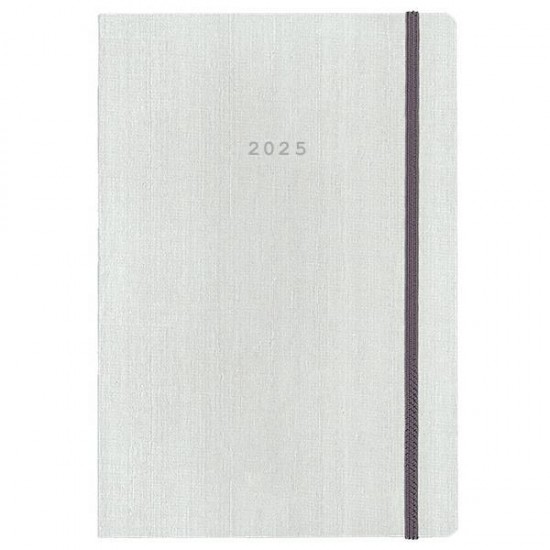 Next ημερολόγιο 2025 fabric ημερήσιο flexi λευκό με λάστιχο 17x25εκ.