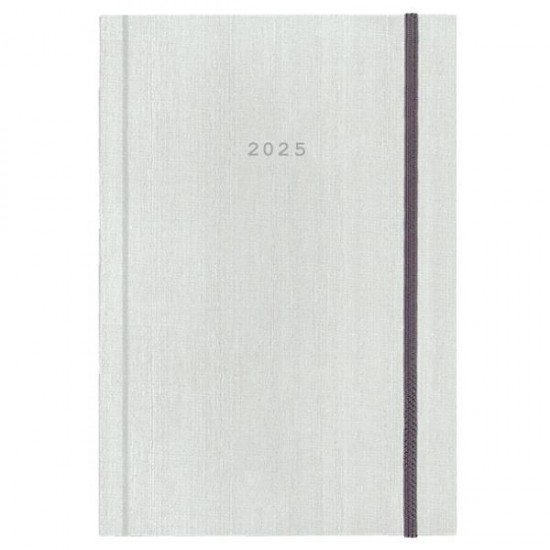 Next ημερολόγιο 2025 fabric ημερήσιο δετό λευκό με λάστιχο 14x21εκ.