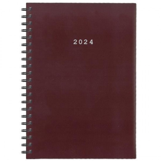 Next ημερολόγιο 2024 basic ημερήσιο σπιράλ  μπορντώ 17x25εκ.