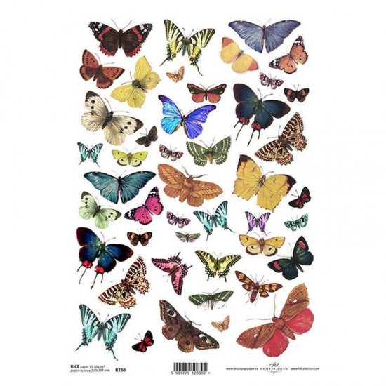 Ριζόχαρτο "butterflies 1" 21x29εκ.   (ITD-R230)