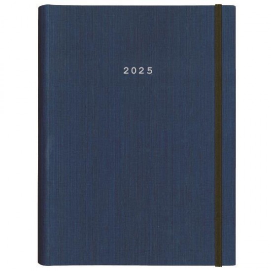 Next ημερολόγιο 2025 fabric ημερήσιο κρυφό σπιράλ μπλε 17x25εκ.