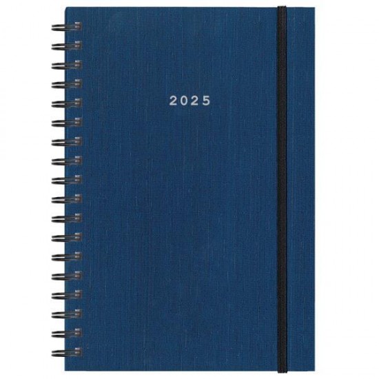 Next ημερολόγιο 2025 fabric plus ημερήσιο σπιράλ μπλε 14x21εκ.