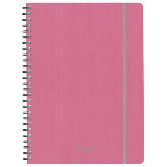 Next fabric τετρ. σπιράλ λαστ. ροζ  21x29εκ. 140φ. 4θ