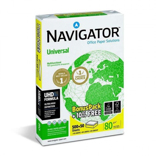 Navigator Uni φωτ. χαρτί Α4 80γρ. 550φυλ. Προεξόφληση μετρητοίς. Δωρεάν μεταφορικά για όλη την ηπειρωτική Ελλάδα (εξαιρούνται τα νησιά).