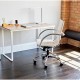 Γραφείο, Υ75x140x60εκ με λευκό μεταλλικό σκελετό και ξύλινη επιφάνεια σε φυσικό χρώμα