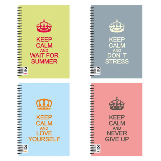 Next keep calm τετράδιο σπιράλ 17x25εκ. 2θεμ.