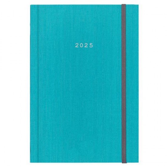 Next ημερολόγιο 2025 fabric ημερήσιο δετό γαλάζια με λάστιχο 12x17εκ.