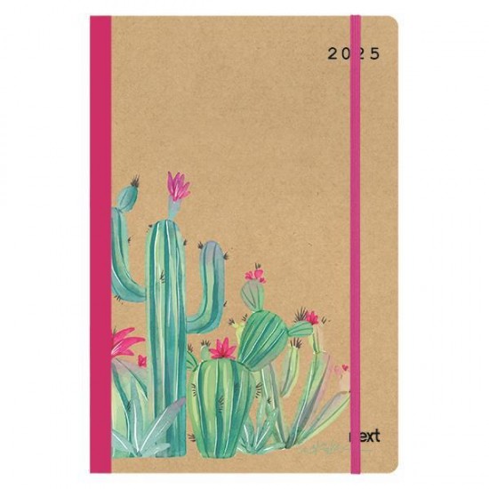 Next ημερολόγιο 2025 Trends ημερήσιο flexi με λάστιχο 14x21εκ. Cactus