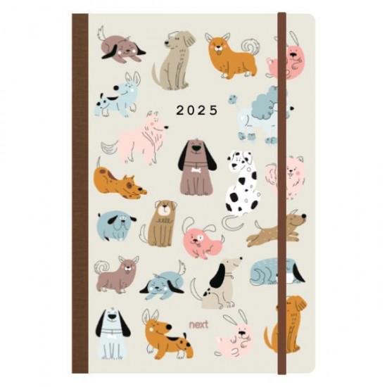 Next ημερολόγιο 2025 Trends ημερήσιο flexi με λάστιχο 12x17εκ. Dogs