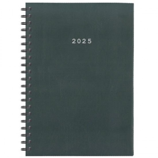 Next ημερολόγιο 2025 basic ημερήσιο σπιράλ γκρι 14x21εκ.