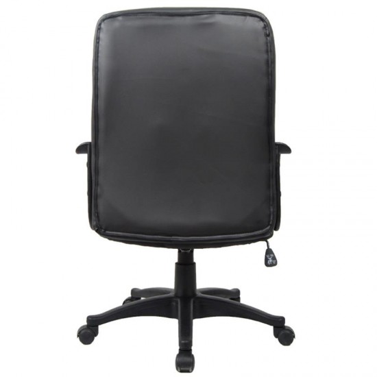 Καρέκλα διευθυντική τροχήλατη μαύρη με πλαστική βάση 51x52x103-113cm