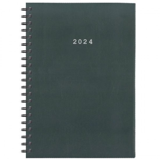 Next ημερολόγιο 2024 basic ημερήσιο σπιράλ γκρι 14x21εκ.