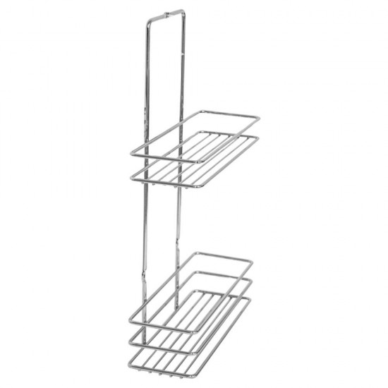 Ραφιέρα μπάνιου με 2 ράφια Υ37x8x23εκ. από επιχρωμιωμένο ατσάλι