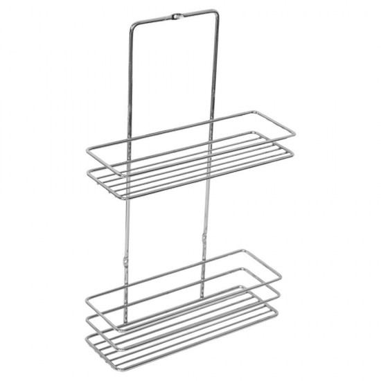 Ραφιέρα μπάνιου με 2 ράφια Υ37x8x23εκ. από επιχρωμιωμένο ατσάλι