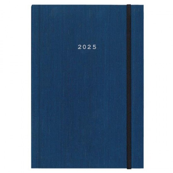 Next ημερολόγιο 2025 fabric ημερήσιο δετό μπλε με λάστιχο 17x25εκ.