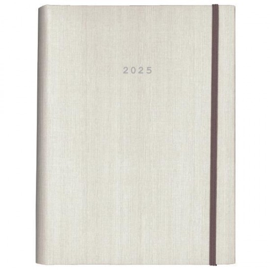 Next ημερολόγιο 2025 fabric ημερήσιο κρυφό σπιράλ λευκό 14x21εκ.
