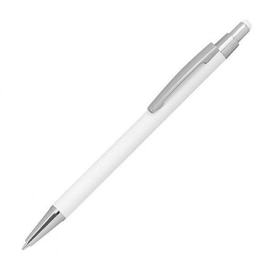 Στυλό - touch pen μεταλλικό με λαστιχένια επίστρωση άσπρο Υ14,5xØ0,8εκ.