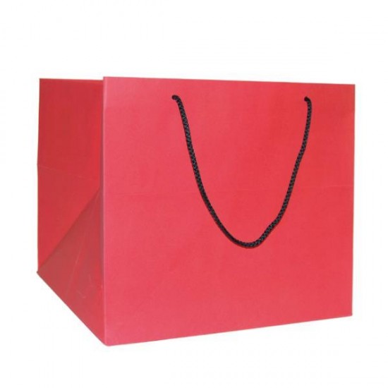 Next χάρτινη τσάντα κόκκινη με κορδόνι Υ29x33x33εκ. πιέτα