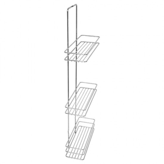 Ραφιέρα μπάνιου με 3 ράφια, Υ58x8x23εκ. από επιχρωμιωμένο ατσάλι