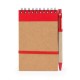 Σημειωματάριο σπιράλ Υ14,4x9,7εκ. κραφτ με κόκκινο και ασορτί στυλό 70 φυλλα