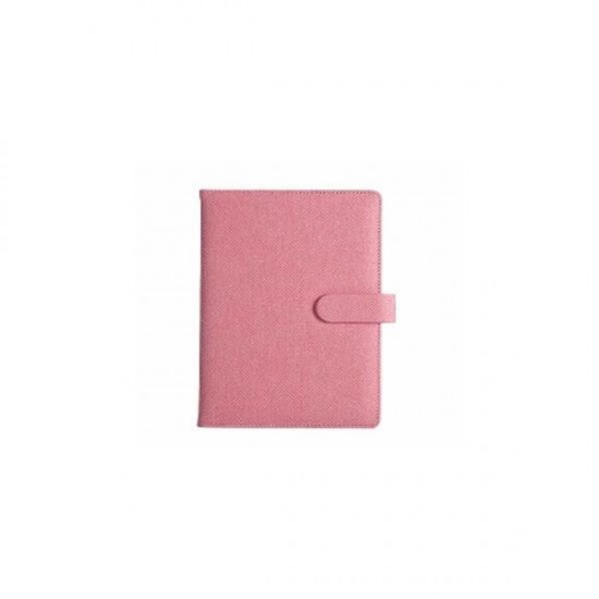 Σημειωματάριο πολυτελείας PU Α5 με 122φύλλα ροζ