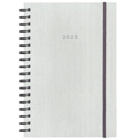Next ημερολόγιο 2025 fabric plus ημερήσιο σπιράλ λευκό 12x17εκ.