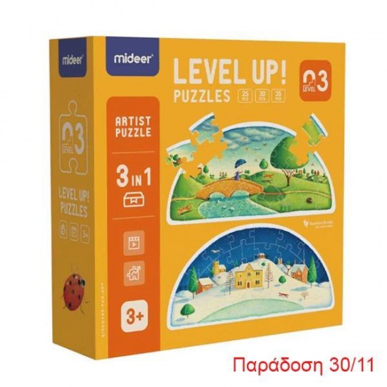 Mideer παζλ 3 σε 1 - Level Up 3 "Artist series" 25,30 - 35τμχ