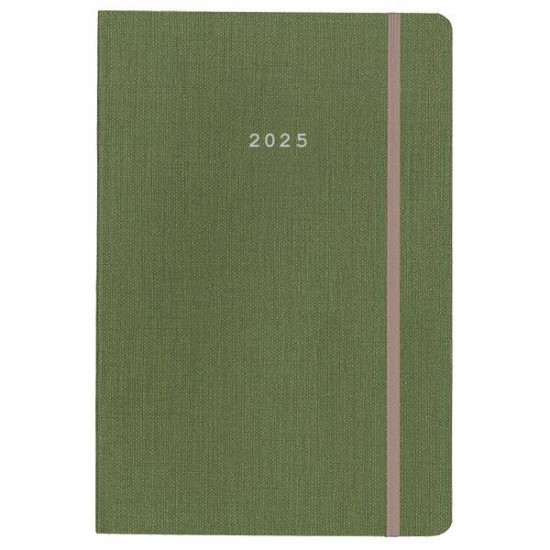 Next ημερολόγιο 2025 nomad ημερήσιο flexi πράσινο με λάστιχο 12x17εκ.