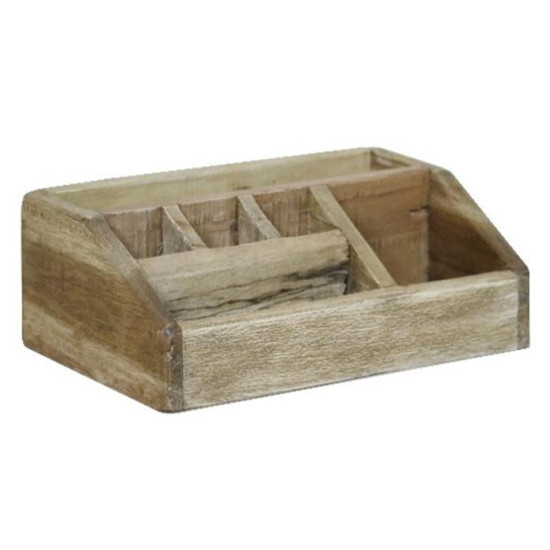 Μολυβοθήκη γραφείου Nextdeco Tribeca από ξύλο mahoni 27x17x10εκ.