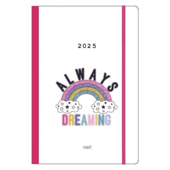Next ημερολόγιο 2025 Trends ημερήσιο flexi με λάστιχο 12x17εκ. Rainbow