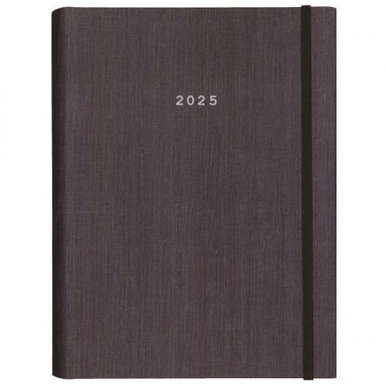 Next ημερολόγιο 2025 fabric ημερήσιο κρυφό σπιράλ γκρι σκούρο 14x21εκ.