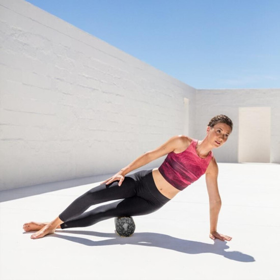 Foam roller γυμναστικής μαύρο λευκό Υ33xØ14εκ.