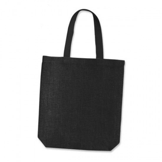 Τσάντα, Y38x8x38εκ από γιούτα/λινάτσα σε μαύρο χρώμα