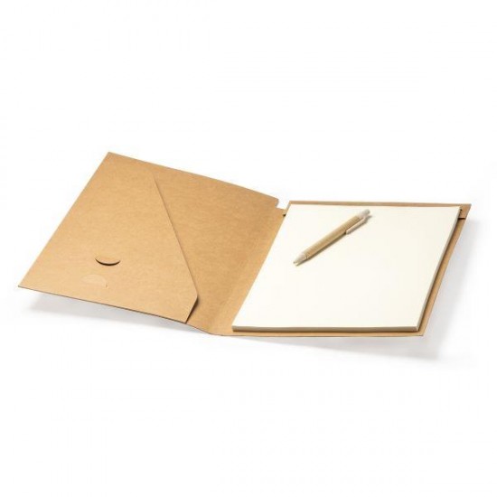 Φάκελος από ανακυκλωμένο χαρτόνι με λευκό μπλοκ και στυλό Υ32x23x1,5εκ.