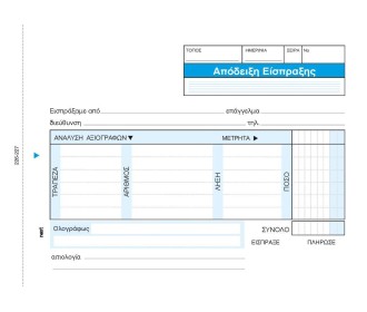 Next απόδειξη είσπραξης αναλυτική 3x50φ.12x17εκ.