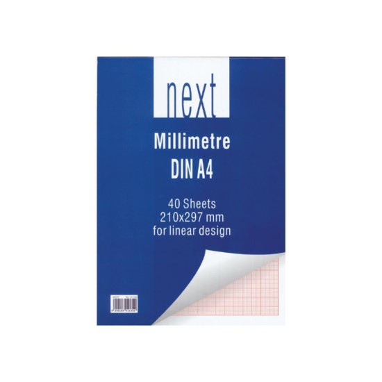 Next μπλοκ μιλιμετρέ DIN Α4 21x29,7εκ.