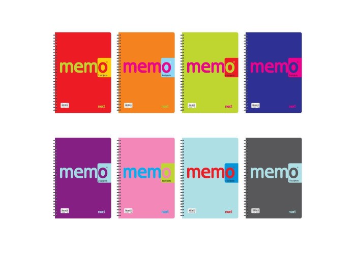 Next memo τετράδιο σπιράλ 17x25εκ. 4θεμ.