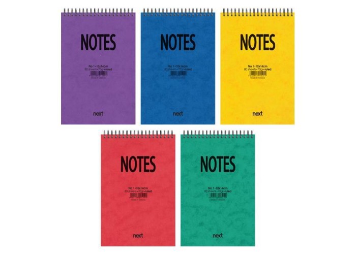 Next notes μπλοκ mini λευκό σπιράλ 8x12εκ. 80φυλ.