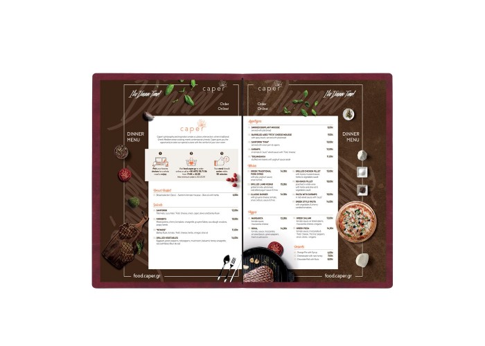 Next μενού εστιατορίου εύκαμπτο ECOLEATHER με κρυφό λάστιχο 22,5x32x0,15εκ. πάχος 2 όψεων μπορντώ Δυνατότητα εκτύπωσης