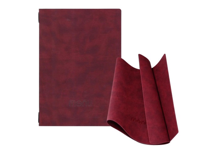 Next μενού εστιατορίου εύκαμπτο ECOLEATHER με κρυφό λάστιχο 22,5x32x0,15εκ. πάχος 2 όψεων μπορντώ Δυνατότητα εκτύπωσης
